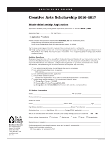 Creative Arts Scholarship 2016-2017 Music Scholarship Application