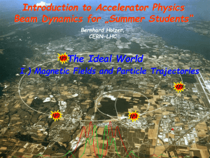 Introduction to Accelerator Physics Beam Dynamics for „Summer Students“ The Ideal World
