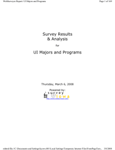 Survey Results &amp; Analysis UI Majors and Programs for
