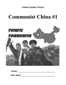 Communist China #1 Global Studies Packet  Name: _______________________________