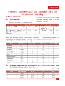 Welfare of Scheduled Castes and Scheduled Tribes and Persons with Disabillity Chapter-16