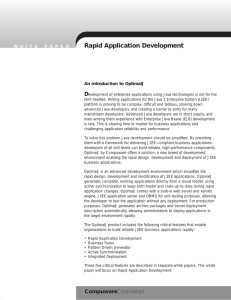 Rapid Application Development D An introduction to OptimalJ