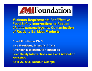 Minimum Requirements For Effective Food Safety Interventions to Reduce Contamination