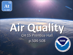 Air Quality At CH 15 Prentice Hall p.504-508