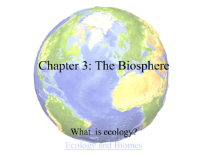 Chapter 3: The Biosphere What  is ecology? Ecology and Biomes