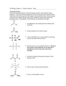 AP Biology Chapter 4 – Carbon Chemistry  Name ______________________________