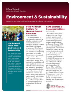 Environment &amp; Sustainability Belle W. Baruch Earth Sciences &amp; Institute for