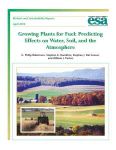 Growing Plants for Fuel: Predicting Effects on Water, Soil, and the Atmosphere