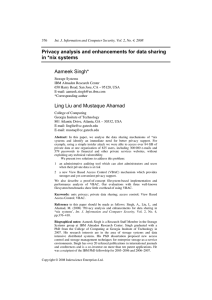 Privacy analysis and enhancements for data sharing in *nix systems Aameek Singh*