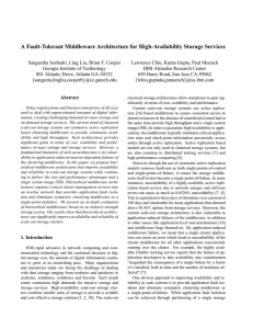 A Fault-Tolerant Middleware Architecture for High-Availability Storage Services