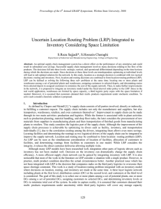 Uncertain Location Routing Problem (LRP) Integrated to Inventory Considering Space Limitation