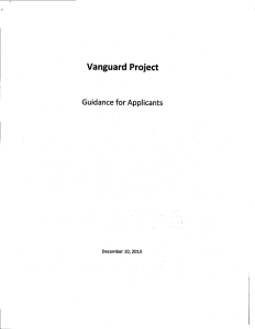 Vanguard Project for Applicants Guidance