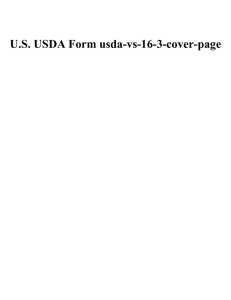 U.S. USDA Form usda-vs-16-3-cover-page