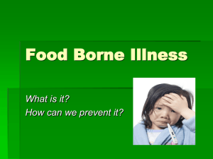 Food Borne Illness What is it? How can we prevent it?