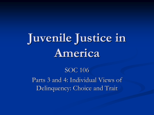 Juvenile Justice in America SOC 106 Parts 3 and 4: Individual Views of
