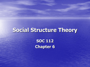 Social Structure Theory SOC 112 Chapter 6