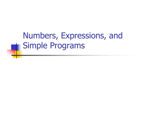 Numbers, Expressions, and Simple Programs