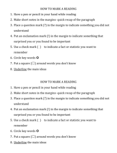 HOW TO MARK A READING