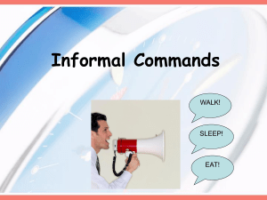 Informal Commands WALK! SLEEP! EAT!
