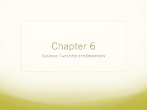 Chapter 6 Business Ownership and Operations