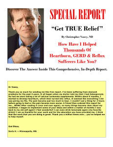 SPECIAL REPORT “Get TRUE Relief ” How Have I Helped Thousands Of