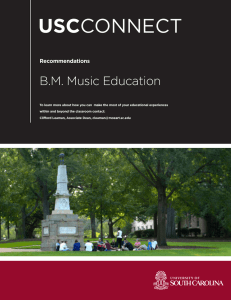USC B.M. Music Education Recommendations