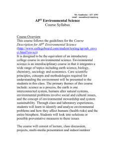 AP Environmental Science Course Syllabus