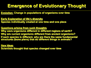 Emergence of Evolutionary Thought