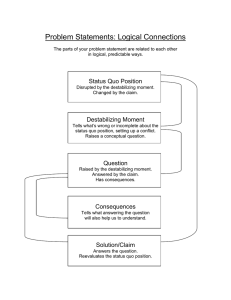 Problem Statements: Logical Connections Status Quo Position