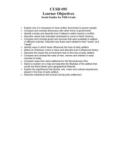 CUSD #95 Learner Objectives Social Studies for Fifth Grade