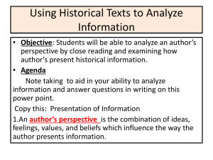 Using Historical Texts to Analyze Information