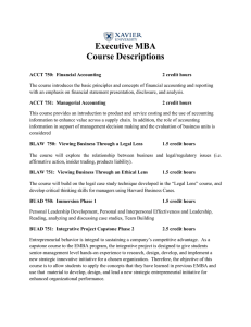 Executive MBA Course Descriptions