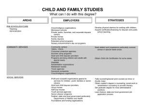 CHILD AND FAMILY STUDIES What can I do with this degree? STRATEGIES AREAS