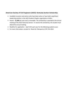 American Society of Civil Engineers (ASCE): Kentucky Section Scholarship