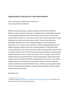 Opportunistic Proposals by Union Shareholders