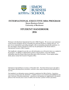 STUDENT HANDBOOK 2016  INTERNATIONAL EXECUTIVE MBA PROGRAM