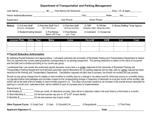Department of Transportation and Parking Management  Last Name: MI____ First Name