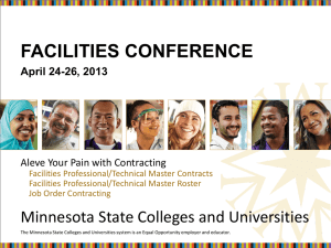 FACILITIES CONFERENCE  April 24-26, 2013 Aleve Your Pain with Contracting