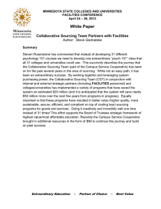 White Paper  Collaborative Sourcing Team Partners with Facilities Author:  Steve Gednalske
