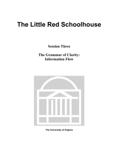 The Little Red Schoolhouse Session Three The Grammar of Clarity: