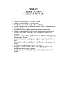 CUSD #95 Learner Objectives Social Studies for Sixth Grade