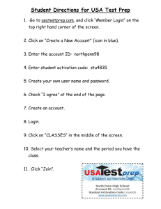 Student Directions for USA Test Prep
