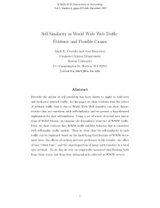 Self-Similarity in World Wide Web Trac: Evidence and Possible Causes