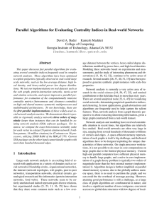 Parallel Algorithms for Evaluating Centrality Indices in Real-world Networks