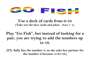 Use a deck of cards from 0-10