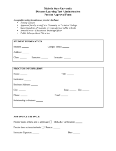 Nicholls State University Distance Learning Test Administration Proctor Approval Form