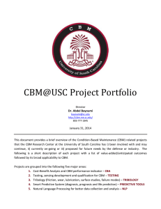 CBM@USC Project Portfolio