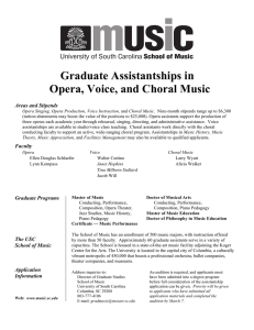 Graduate Assistantships in Opera, Voice, and Choral Music Graduate Programs