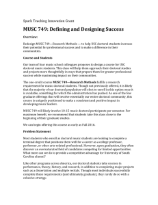 MUSC	749:	Defining	and	Designing	Success Spark	Teaching	Innovation	Grant