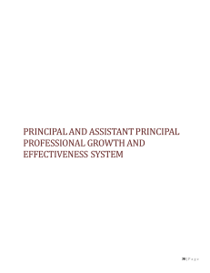 PRINCIPAL AND ASSISTANT PRINCIPAL PROFESSIONAL GROWTH AND EFFECTIVENESS SYSTEM